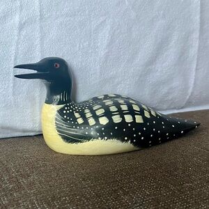 Loon Decoy Dux' Dekes Signed Wood Carving Duck Sculpture
